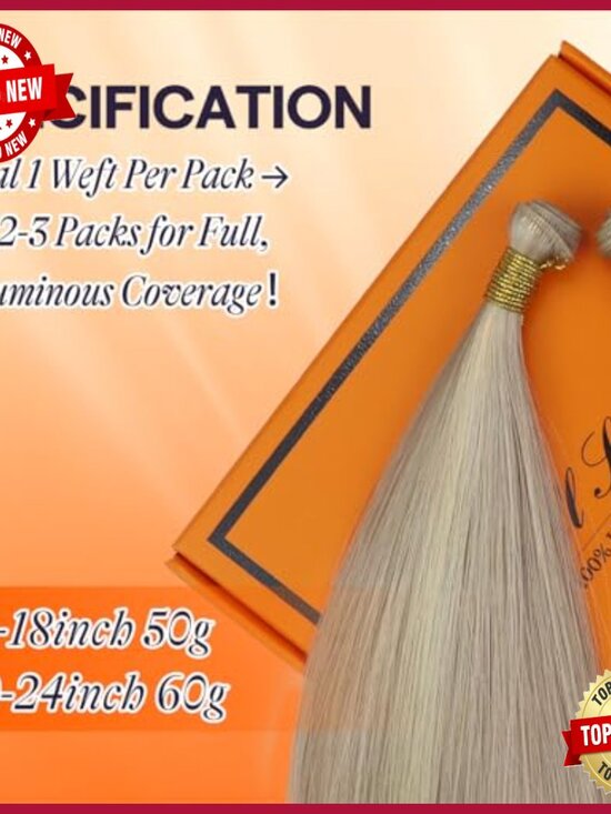 18 Inch Human Hair Extensions, Remy Hair, Hand Tied Weft, Lightweight